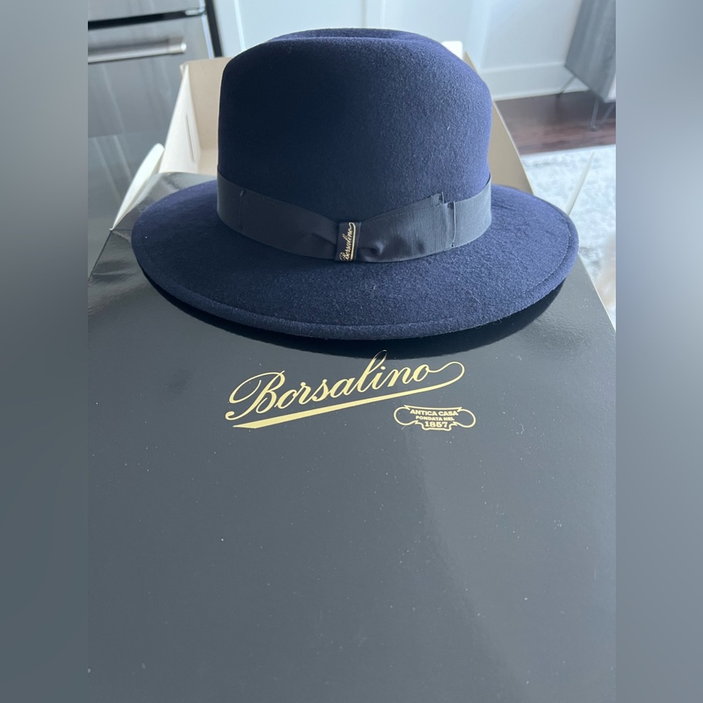 Navy Wool Borsalino. Italian Delicacy!